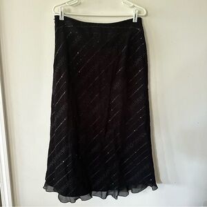 FAIRY Y2K sheer ruffle sequin corduroy MIDI SKIRT